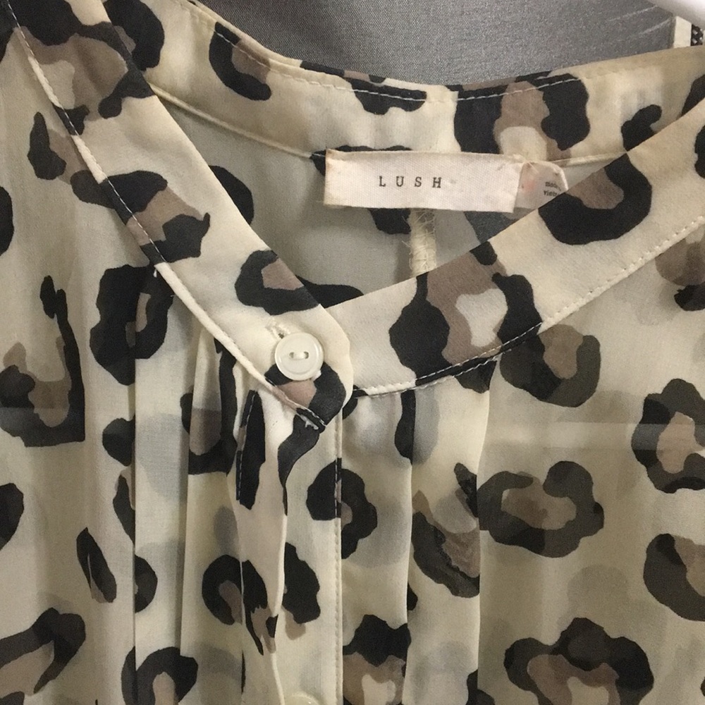 🐆Lush Sheer Animal Print Button Up🐆